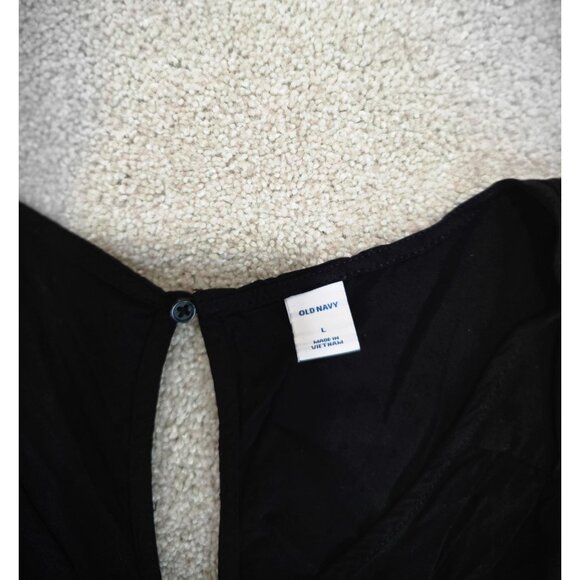 Old Navy Black Sleeveless Jumpsuit With Keyhole Back & Elastic Waist Womens L Ra - Picture 3 of 7